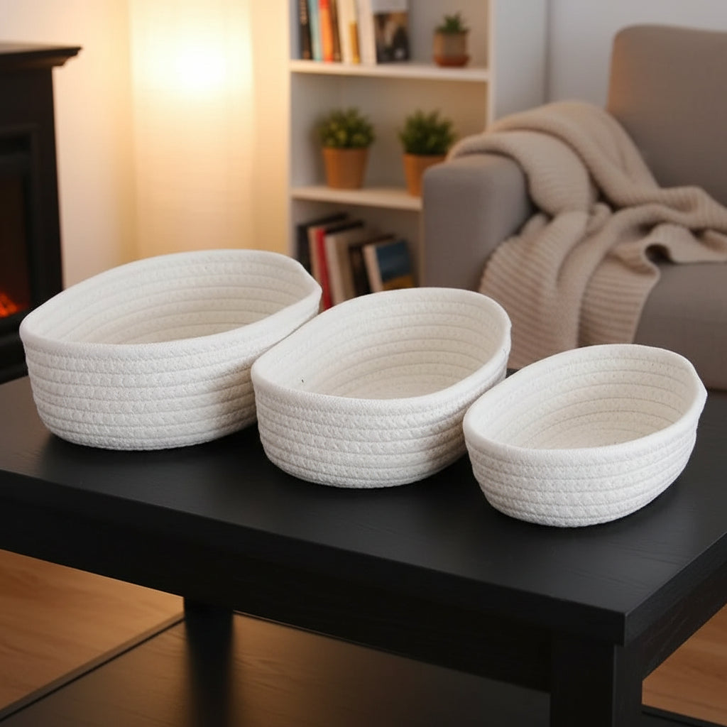 Rope Woven Organize Storage Baskets