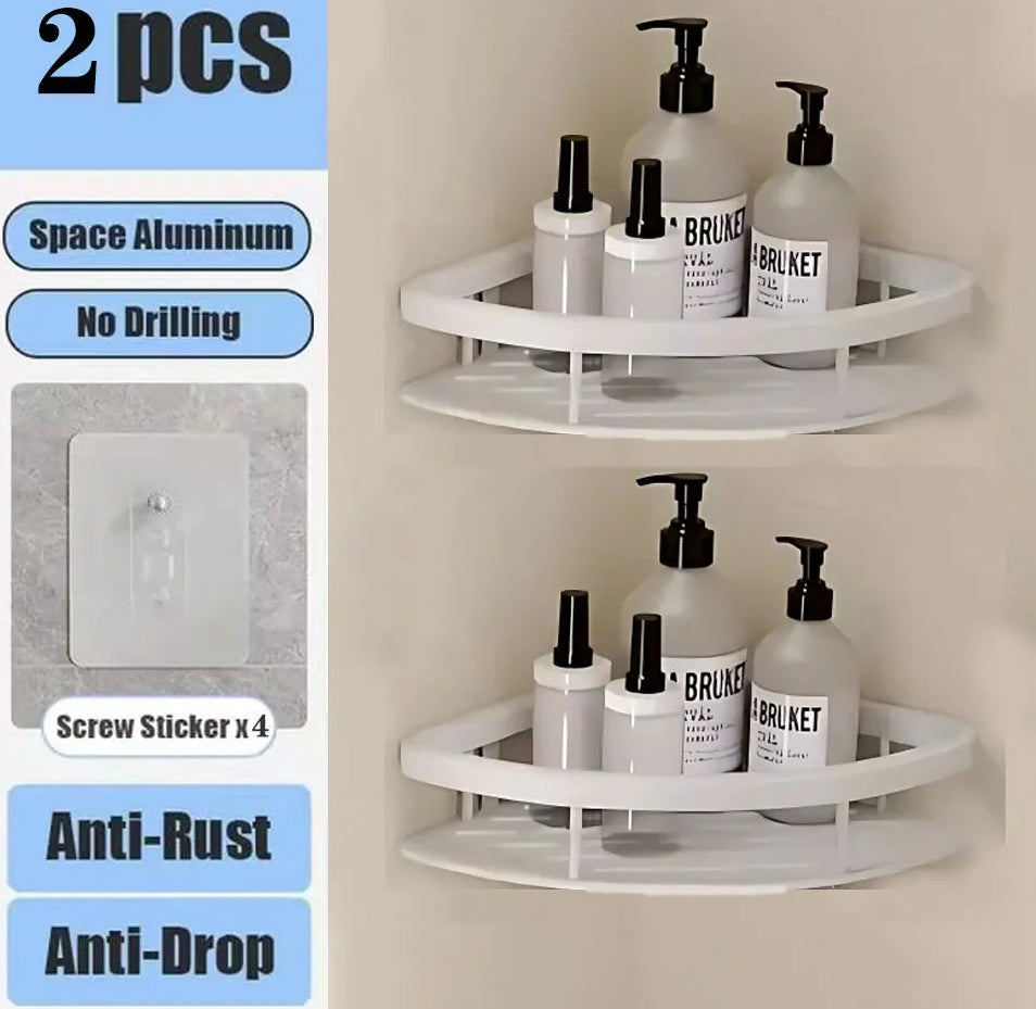 Wall Mounted No Drill Bathroom Shelves