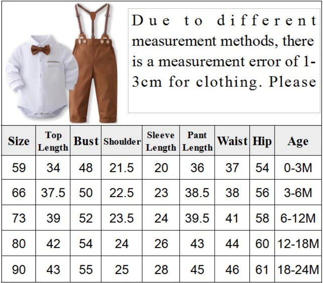 Formal Gentleman Sets of Shirts Bodysuits + Pants + Ties