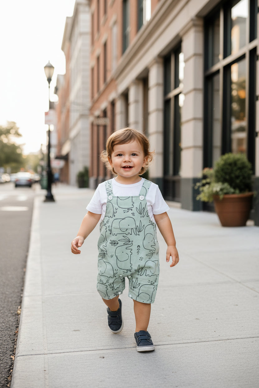 Elephants Cartoon Romper