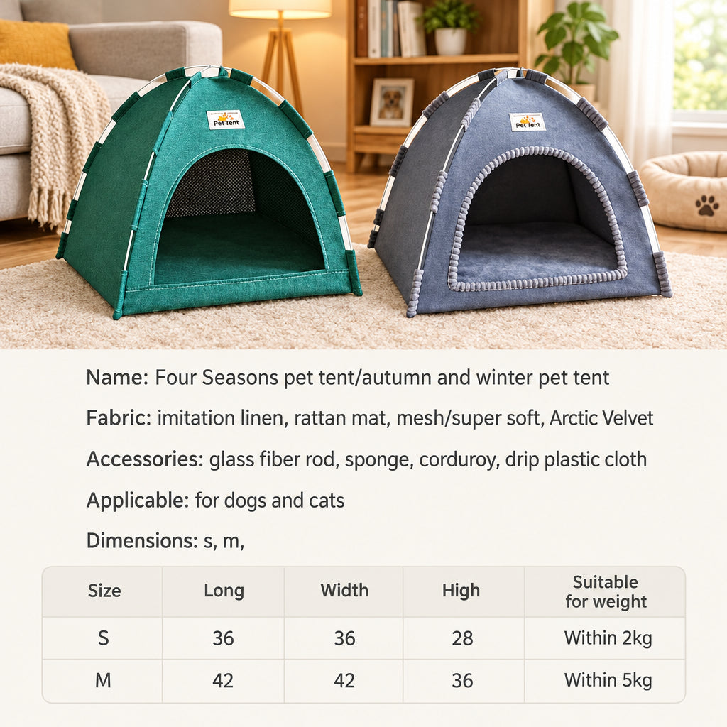 Foldable Breathable Houses for Pets With Cushion