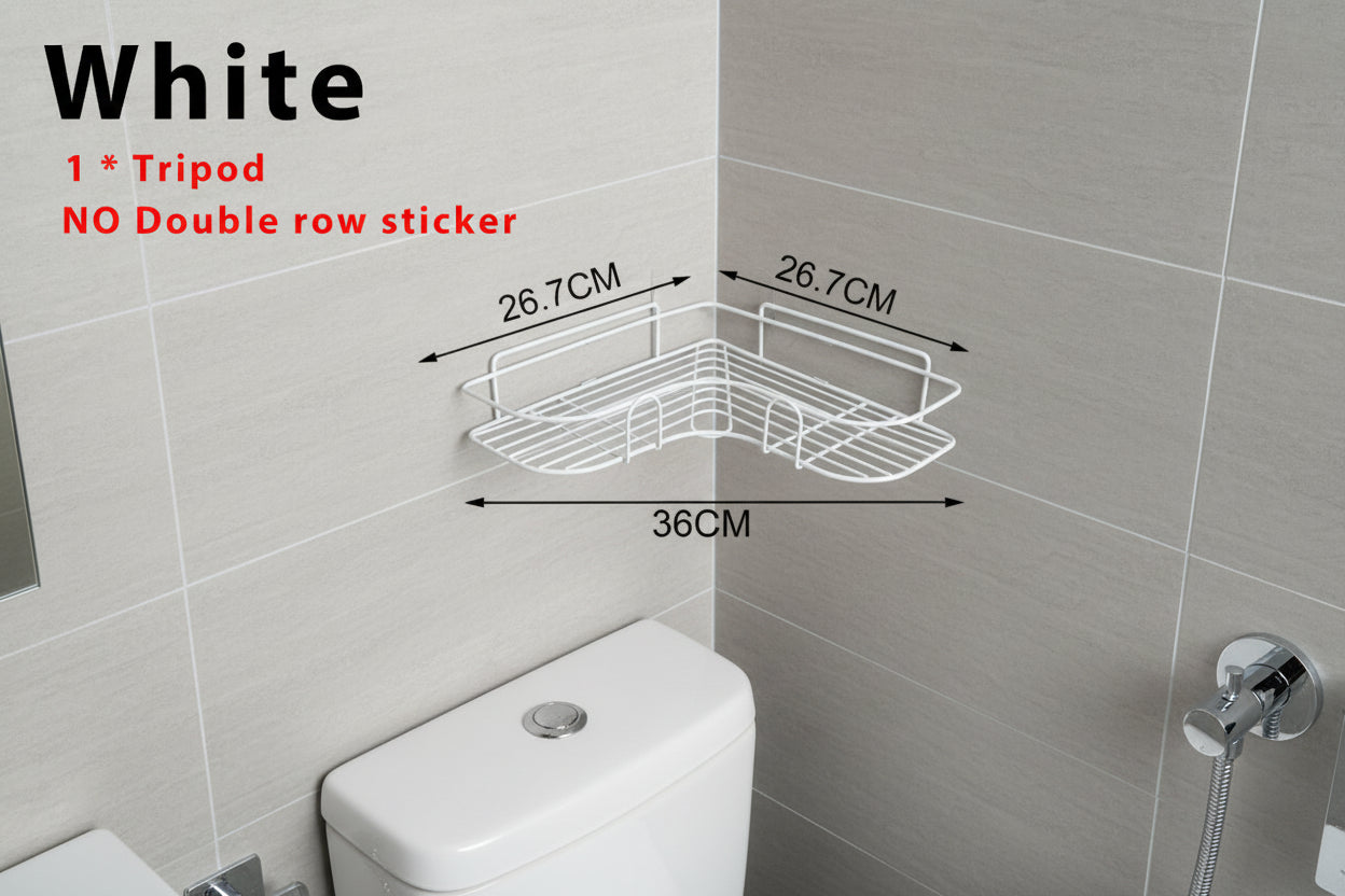 No-Drill Storage Rack Bathroom Shelves