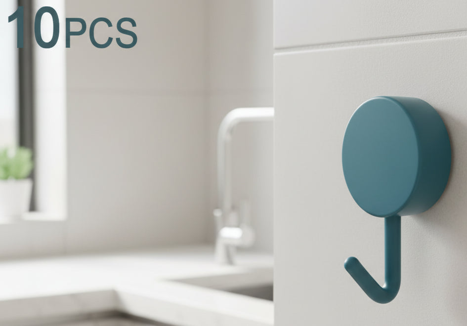 10Pcs Self Adhesive Wall Hooks Strong Without Drilling