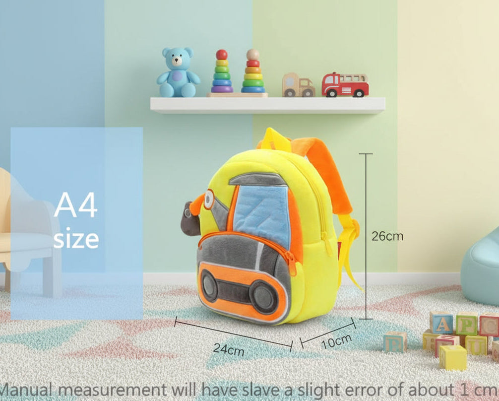 Engineering Vehicles Cartoon Kids Backpacks Bags