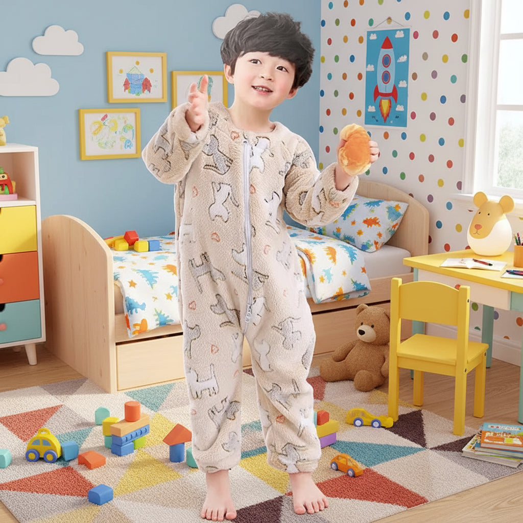 Kids Long Sleeve Cartoon Rompers