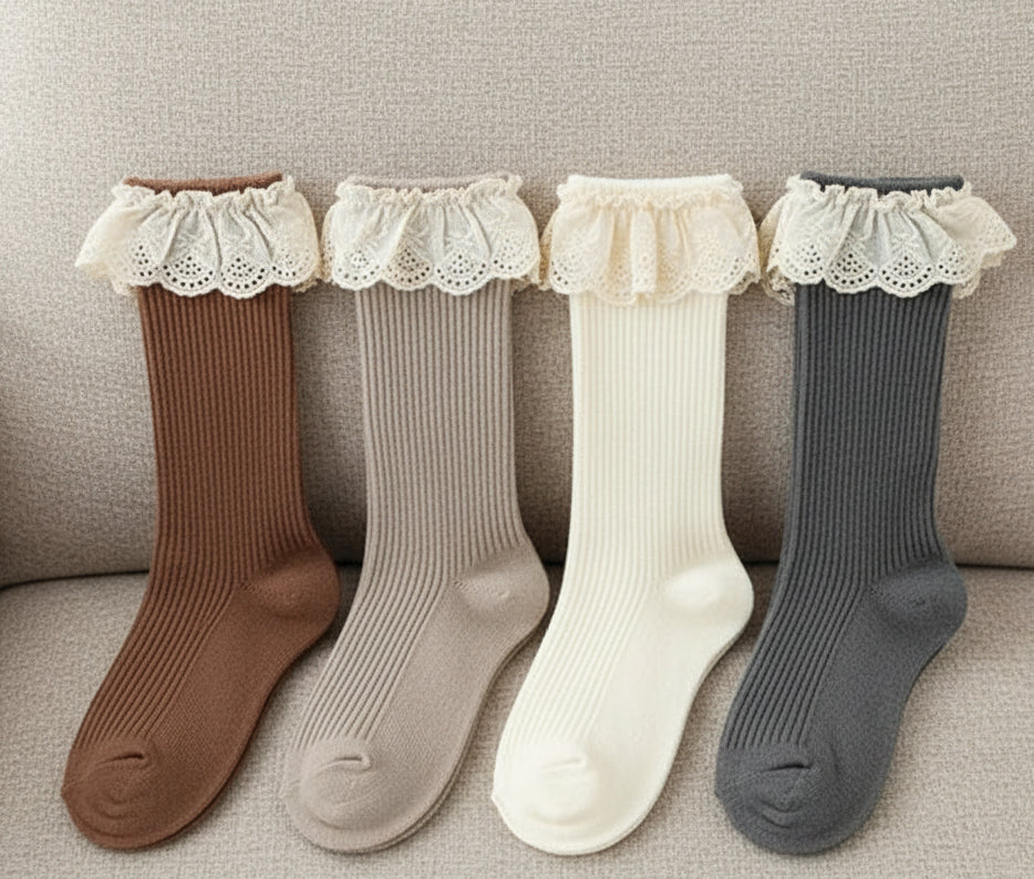 Robes à col (à carreaux avec 4 chaussettes)