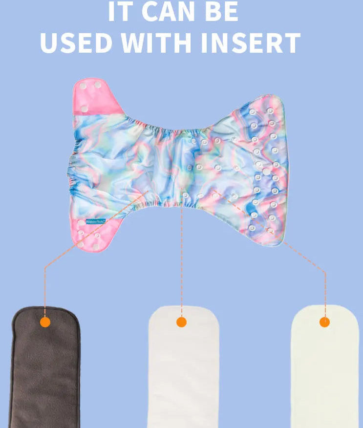 4 قطع من حفاضات الأطفال الصديقة للبيئة والقابلة لإعادة الاستخدام