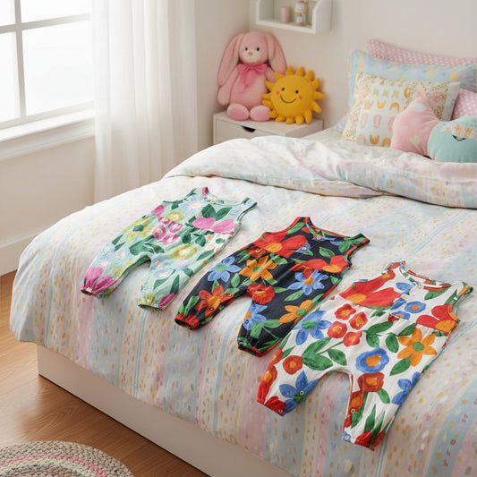 ملابس أطفال مزينة بالزهور