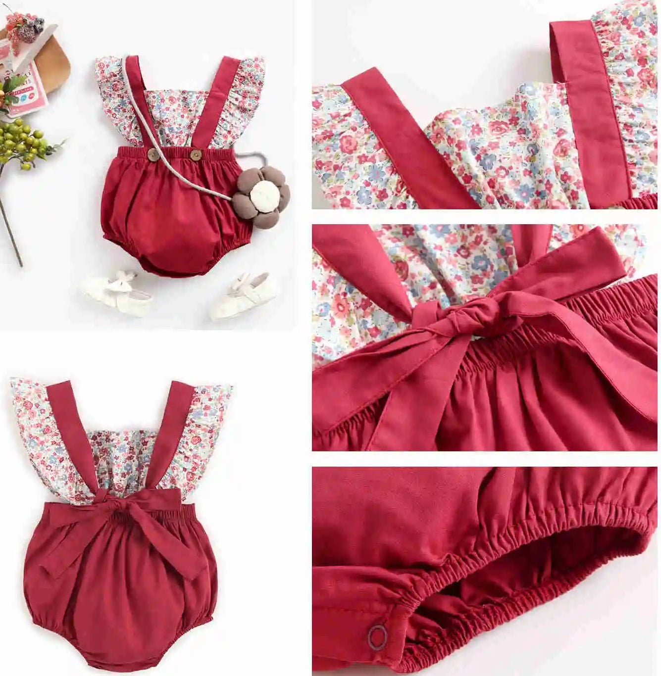 Floral Sleeveless Rompers