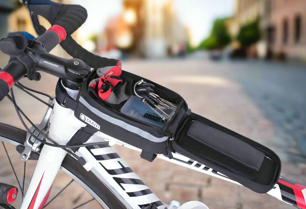 Sacoches avant de cadre avec écran tactile pour vélo