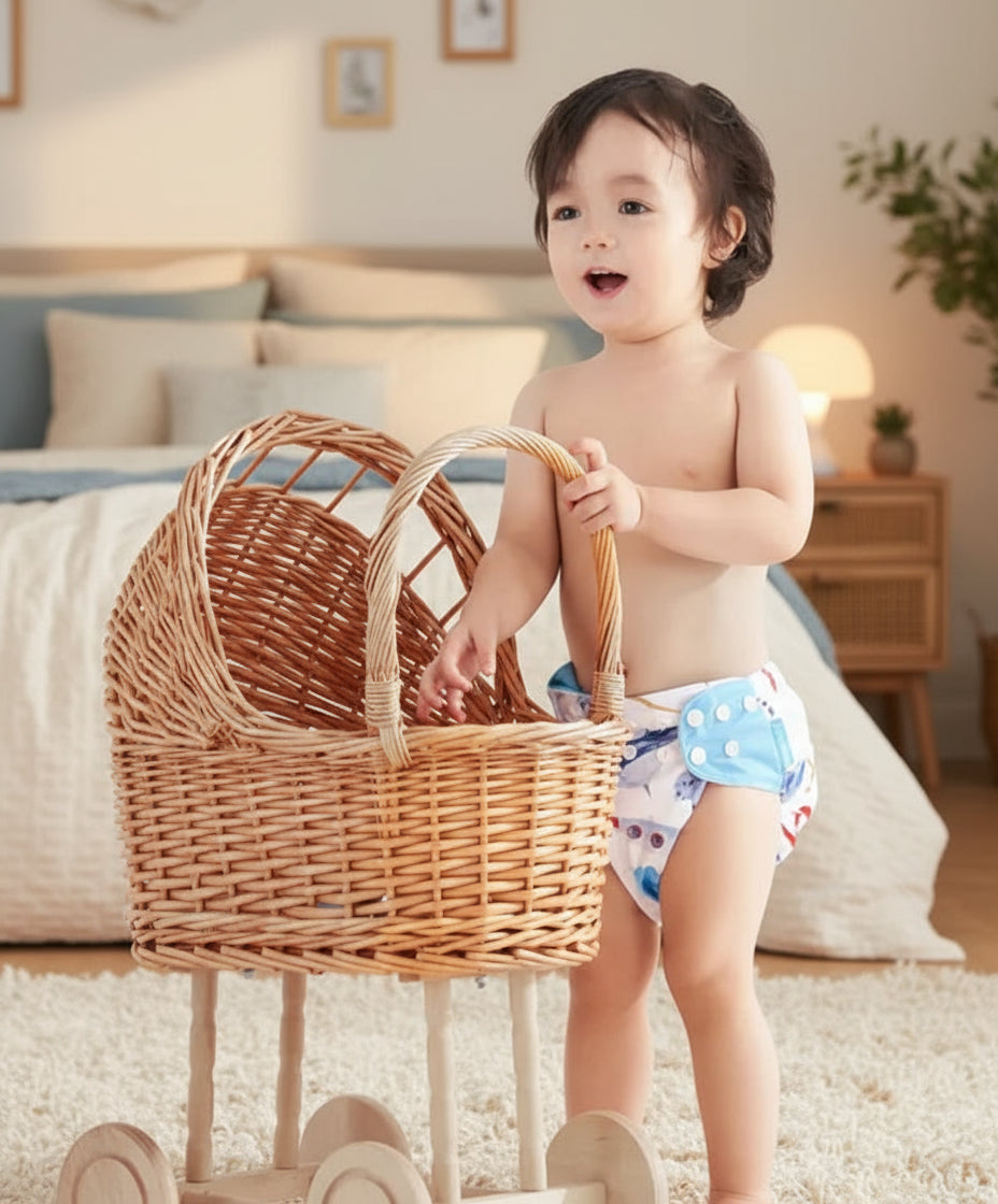 4 قطع من حفاضات الأطفال الصديقة للبيئة والقابلة لإعادة الاستخدام