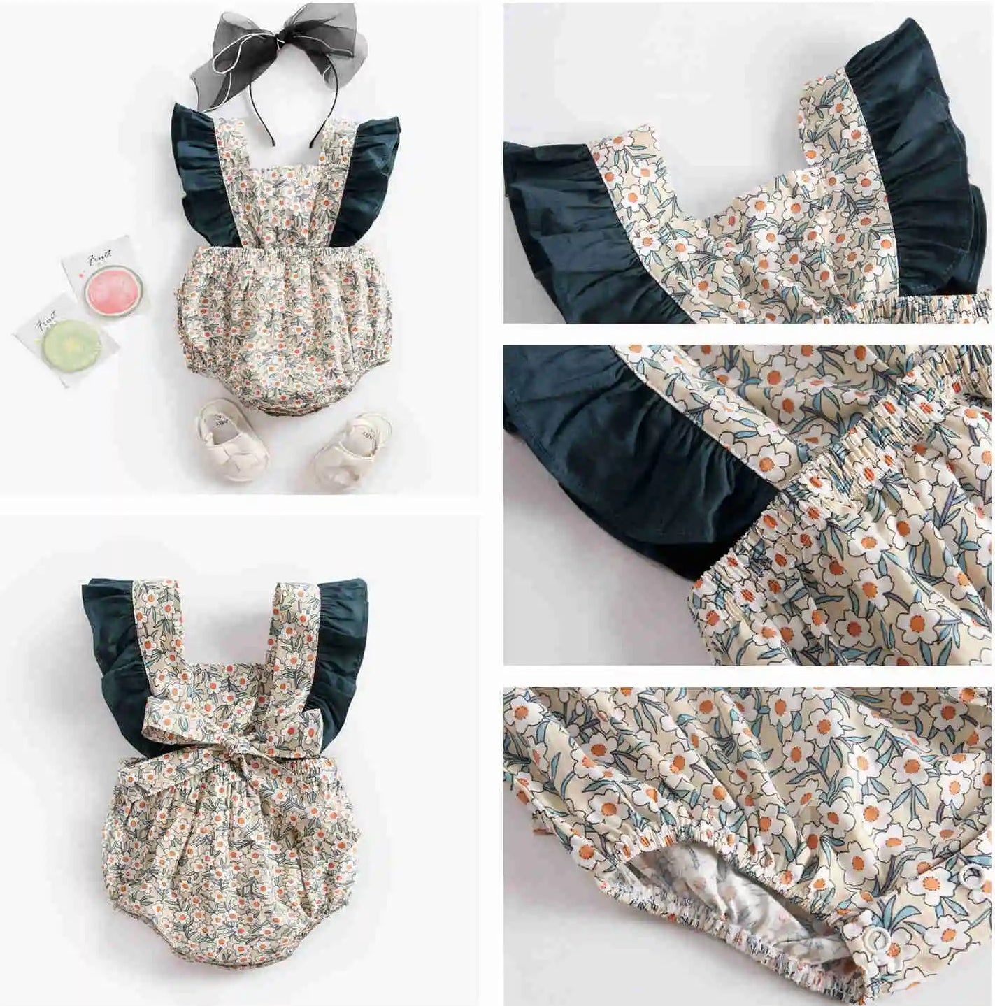 Floral Sleeveless Rompers