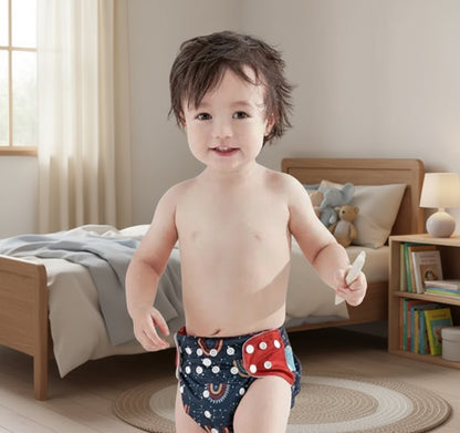 4 قطع من حفاضات الأطفال الصديقة للبيئة والقابلة لإعادة الاستخدام