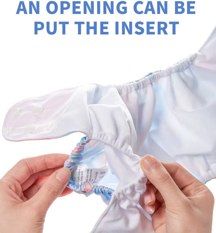 4 قطع من حفاضات الأطفال الصديقة للبيئة والقابلة لإعادة الاستخدام
