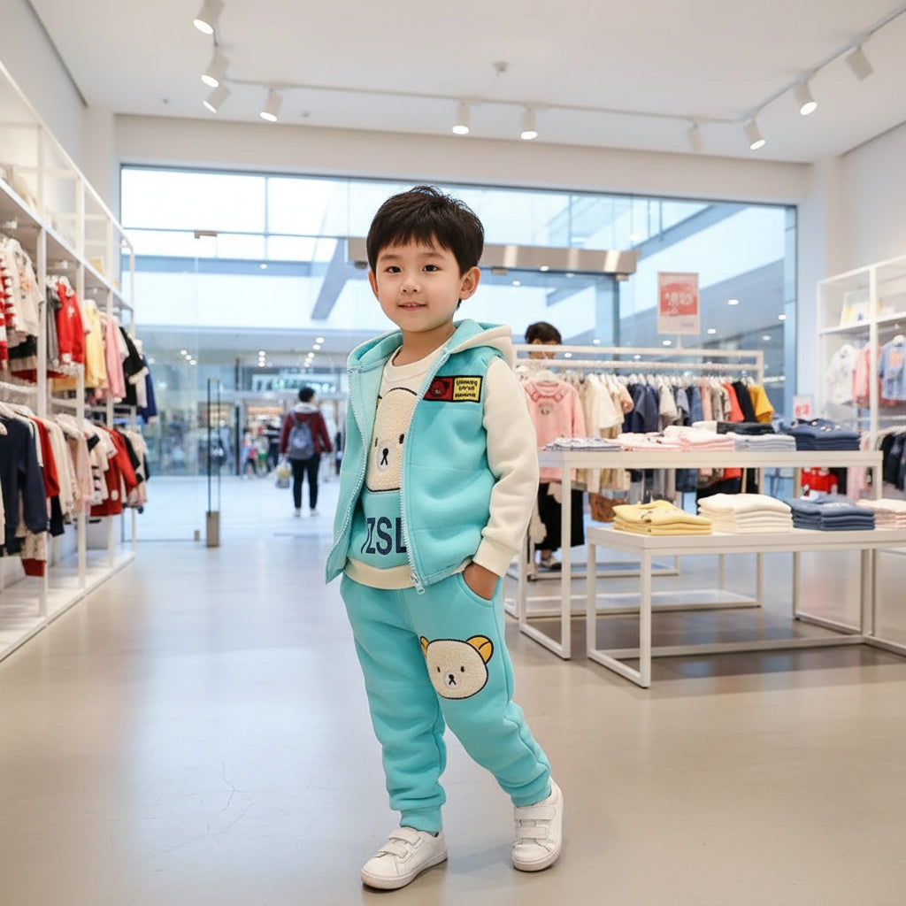Kids Unisex Sets of Hooded Jackets + Sweatshirts + Pants