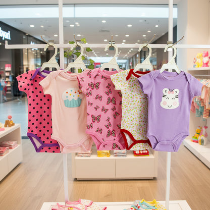 5Pcs (Random) Short Sleeve Soft Rompers