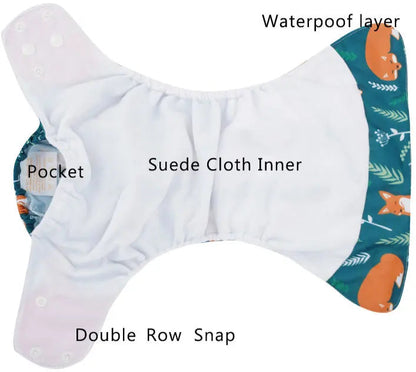 4 قطع من حفاضات الأطفال الصديقة للبيئة والقابلة لإعادة الاستخدام