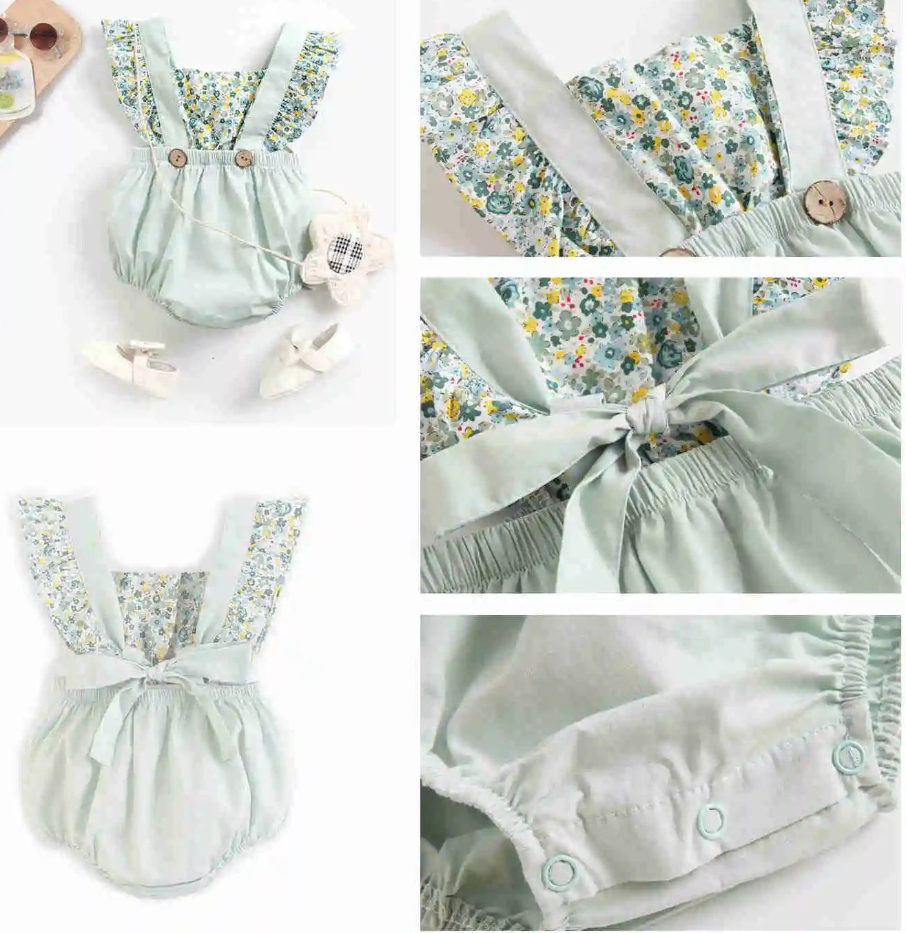 Floral Sleeveless Rompers