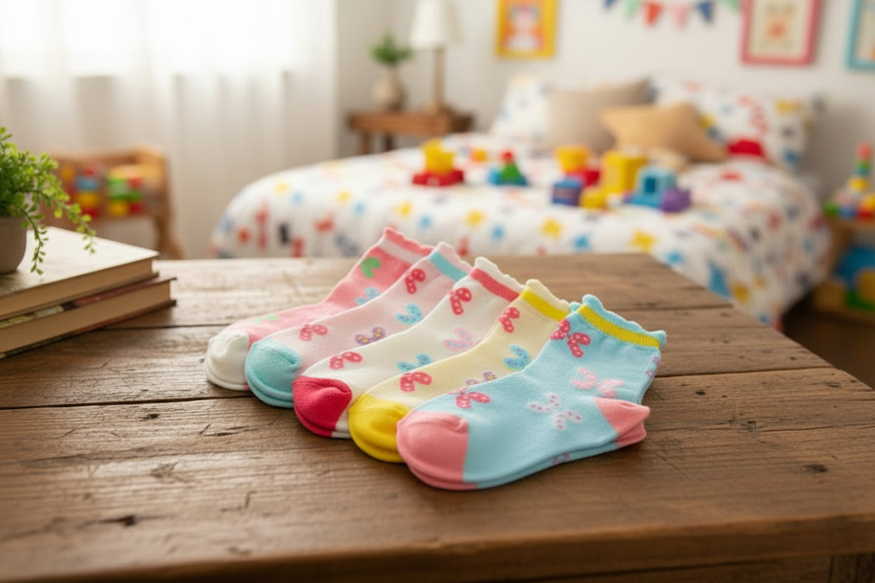 5Prs Butterflies Short Socks