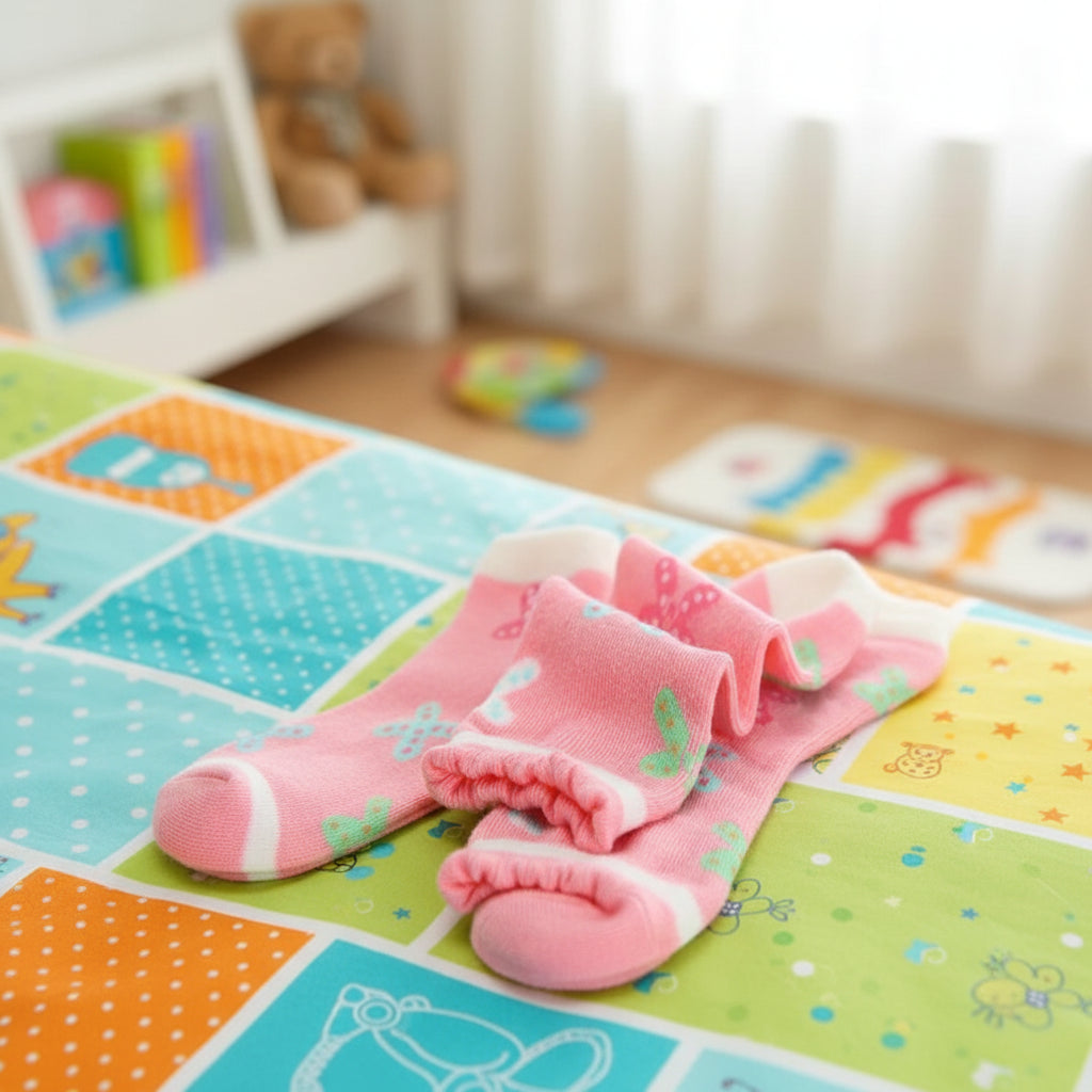 5 paires de chaussettes courtes à motifs papillons