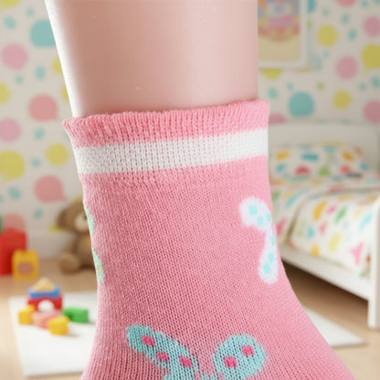 5 paires de chaussettes courtes à motifs papillons