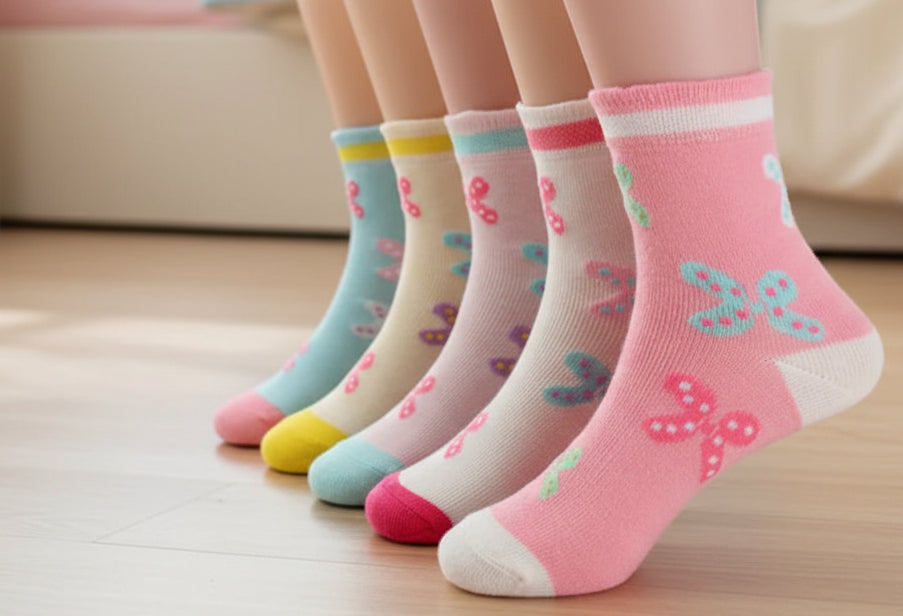 5Prs Butterflies Short Socks