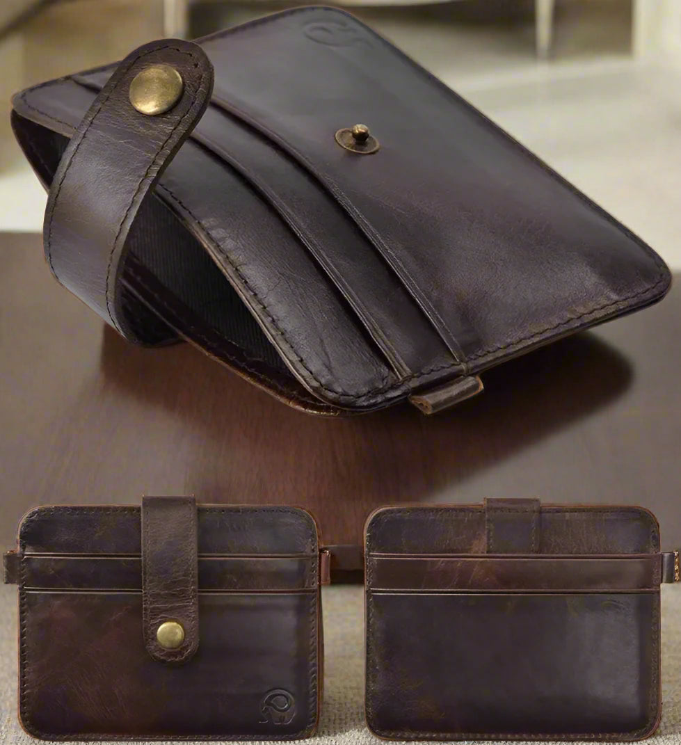 Genuine Leather Elephant Pattern Wallets