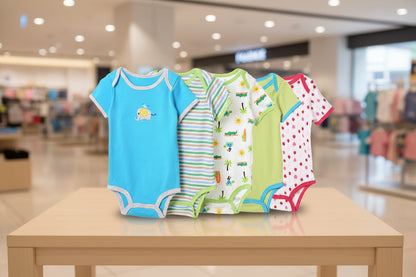 5Pcs (Random) Short Sleeve Soft Rompers