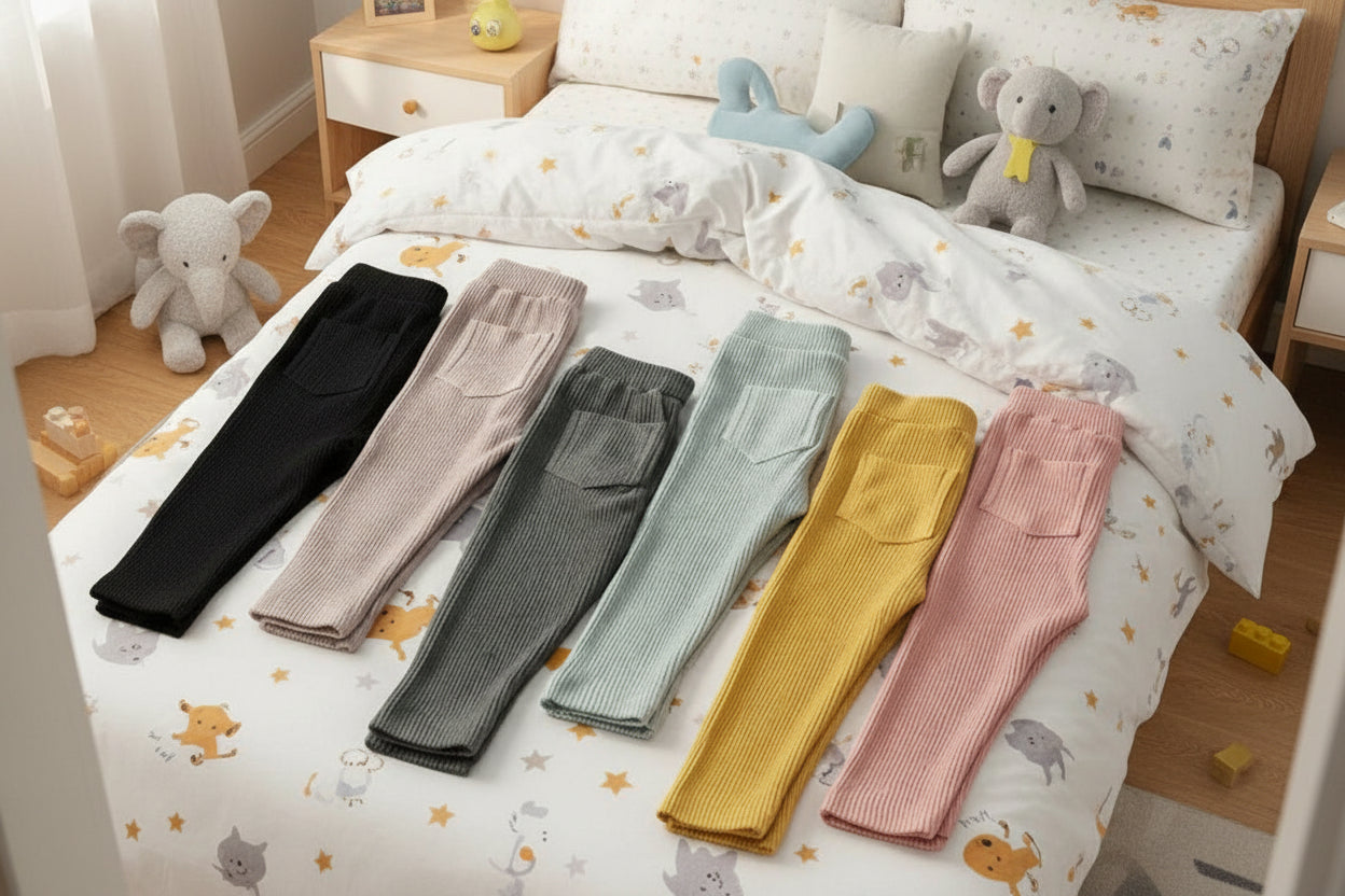 Children Casual Cotton Solid Pants
