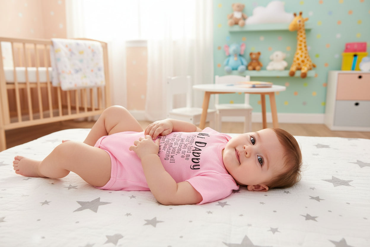 "Hi Daddy Mommy Told Me That You Are Awesome" Short Sleeve Rompers