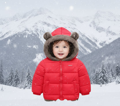 سترات أطفال سميكة بغطاء للرأس