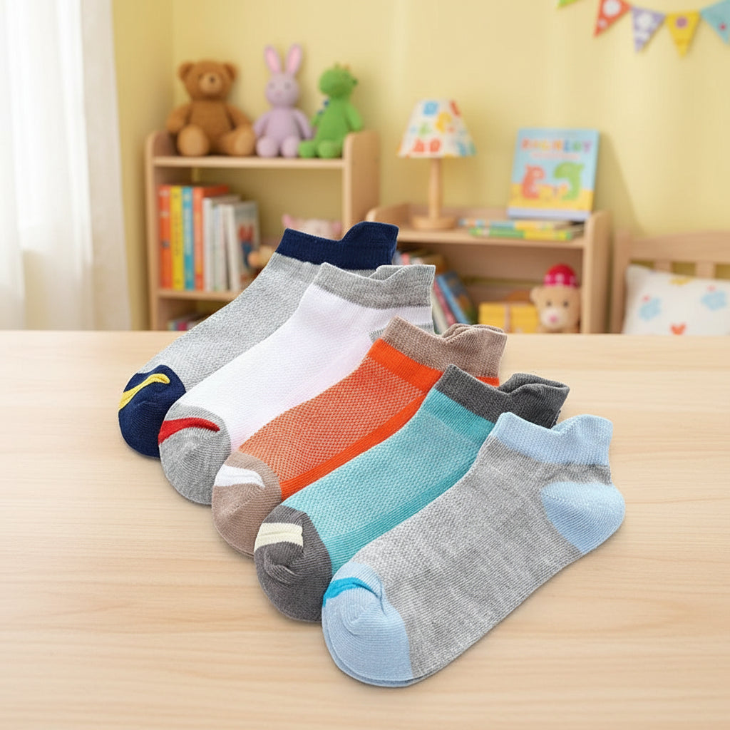 Lot de 5 paires de chaussettes courtes tendance