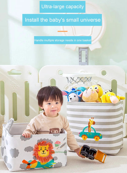 Folding Linen Storage Baskets With Handle