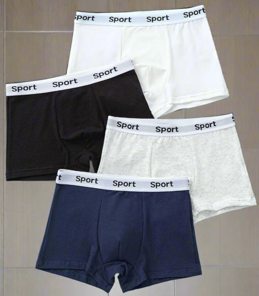 Ensemble de 4 boxers de sport en coton respirant