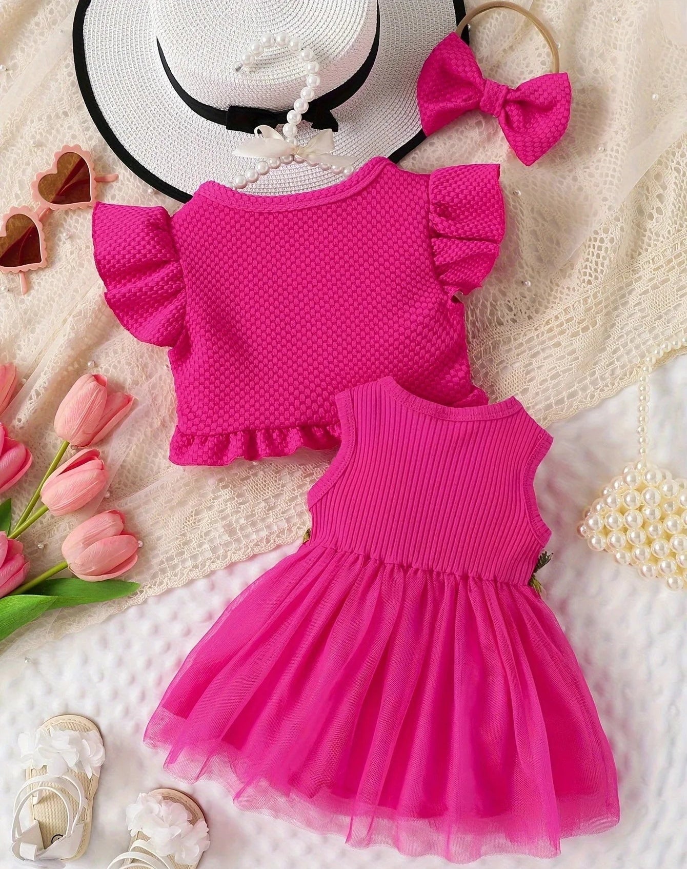 Robes de bébé à fleurs + Vestes + Accessoires pour cheveux