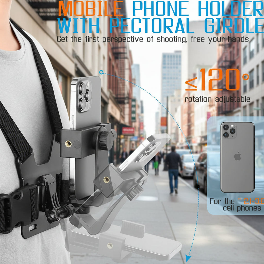 Adjustable Mobile Phone Holder With Chest Strap