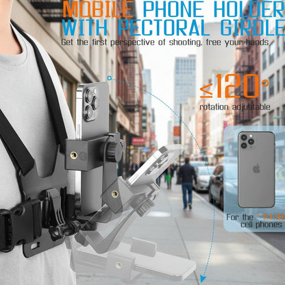 Adjustable Mobile Phone Holder With Chest Strap
