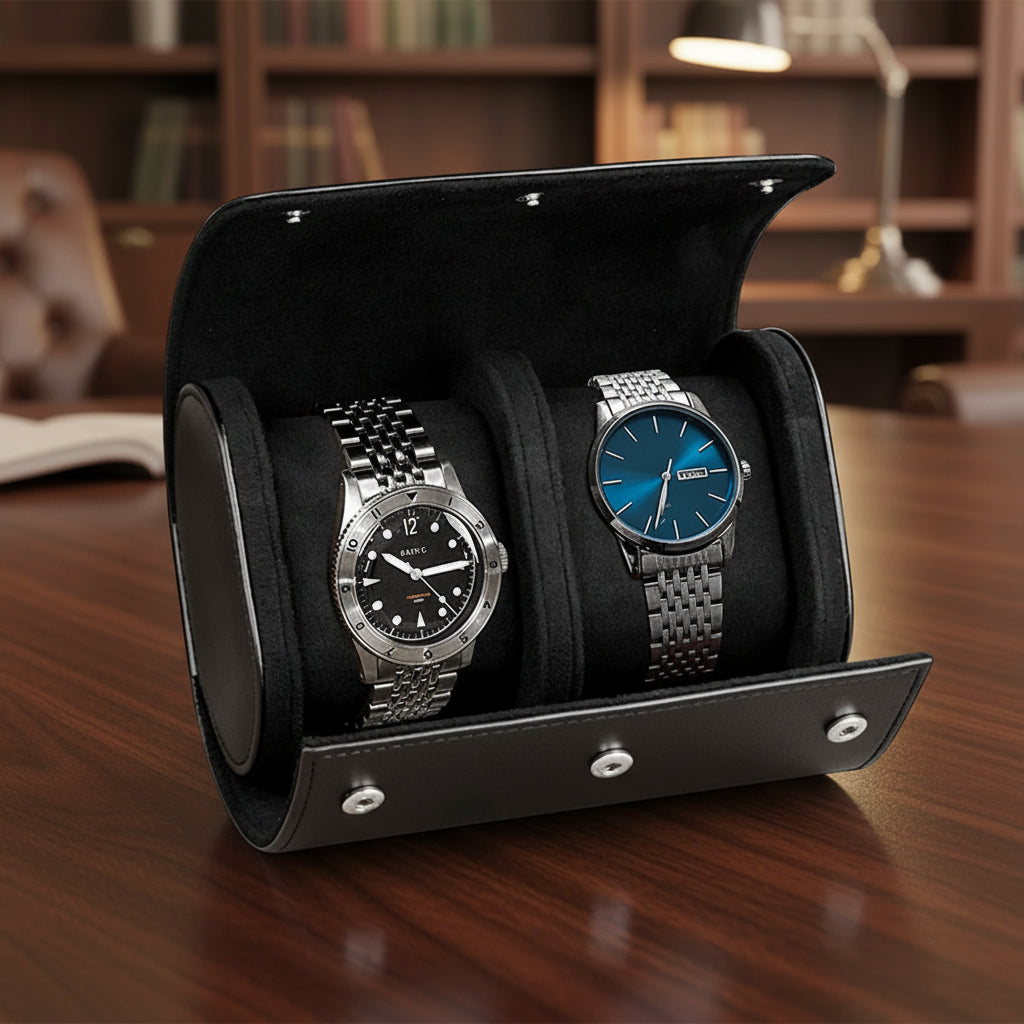 Black/Brown Watch Travel Cases