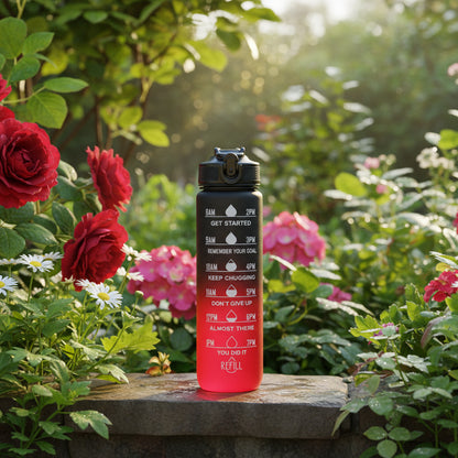 1L Water Bottles 12 Colors with Time Mark Drink