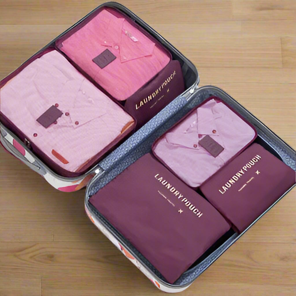 Waterproof Colorful Packing Organizers With Zipper(6Pcs)