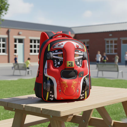 Racer 3D Cars Lightweight Backpacks Bags