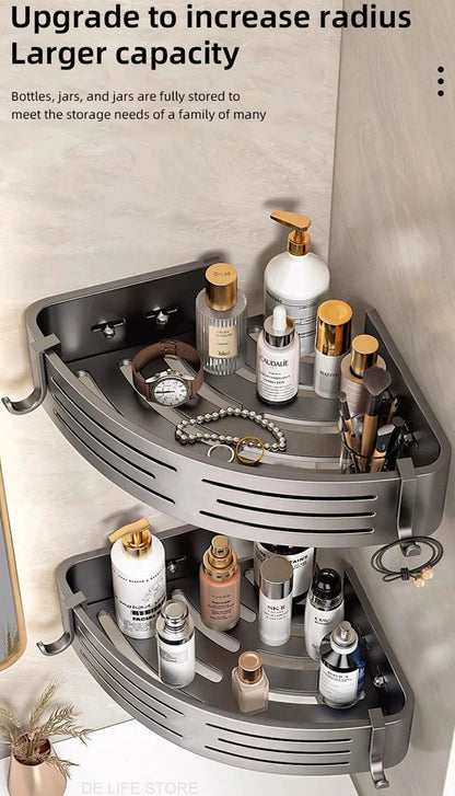 1-2PCS Bathroom Corner Shelves With Plastic Hook Towel Bars