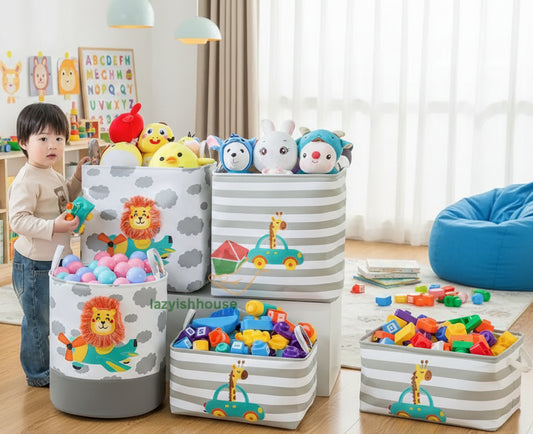 Folding Linen Storage Baskets With Handle