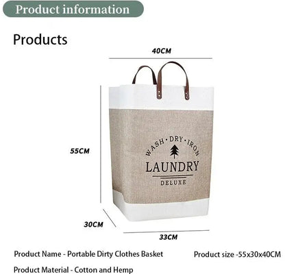 Large Capacity Beige White Laundry Baskets