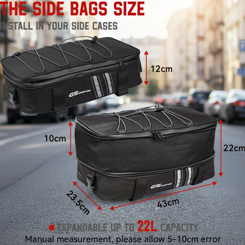 1 Top and 2 Sides Waterproof Storage Bags For Motorcycle