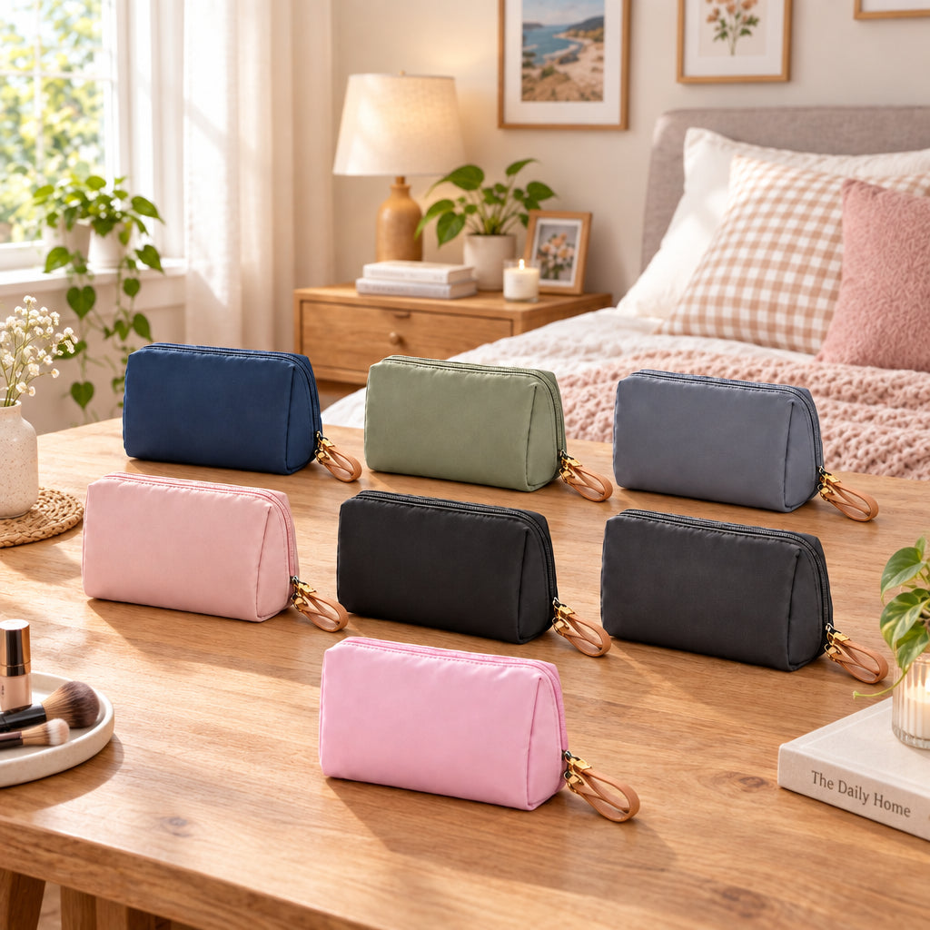 Partitioned Large Capacity Cosmetic Bags