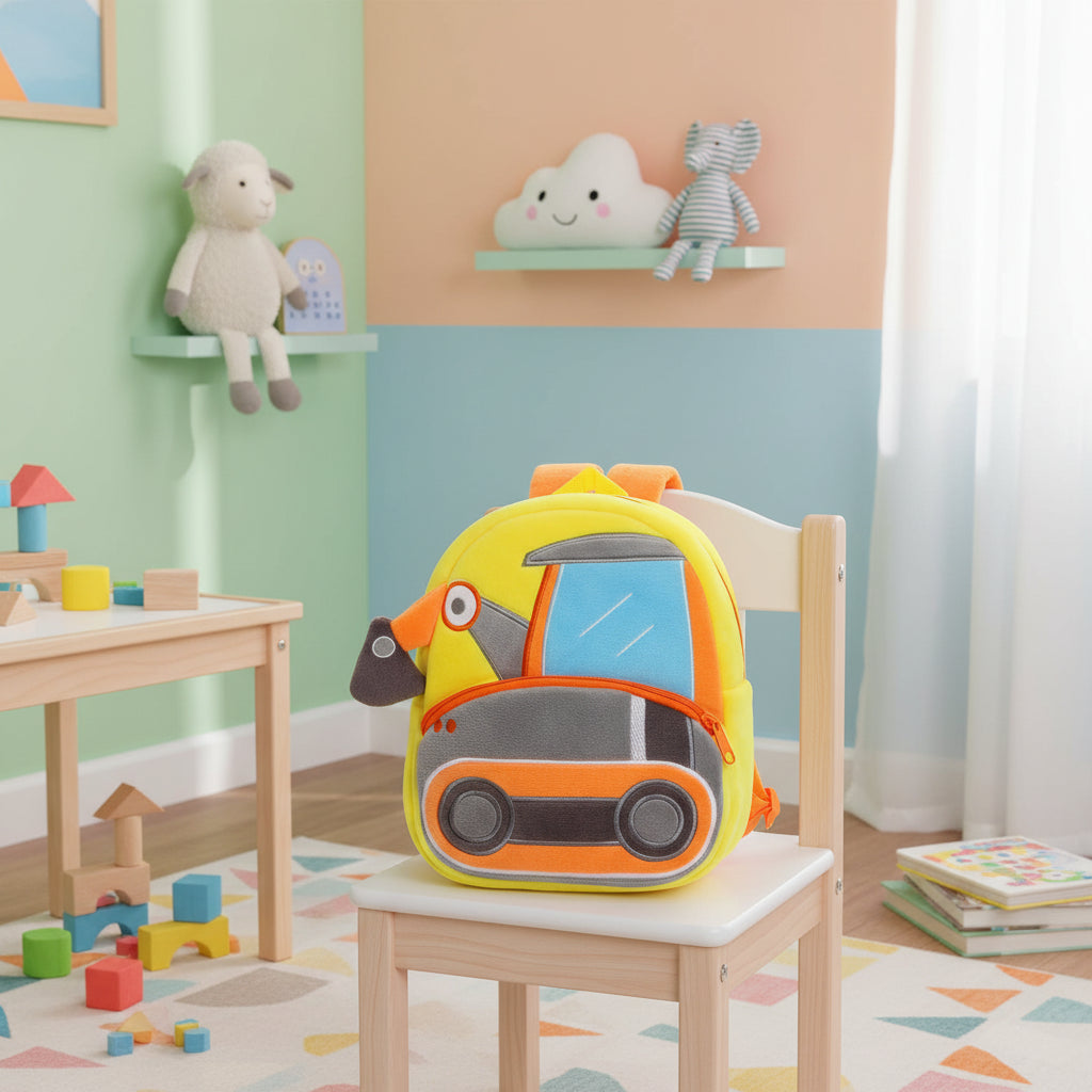 Engineering Vehicles Cartoon Kids Backpacks Bags