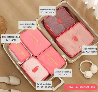 Waterproof Colorful Packing Organizers With Zipper(6Pcs)