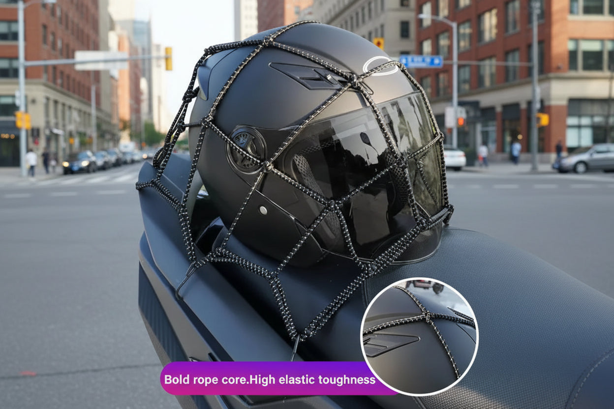 Motorbike/Bicycle Elastic Nets For Helmet Storage