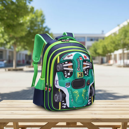 Racer 3D Cars Lightweight Backpacks Bags